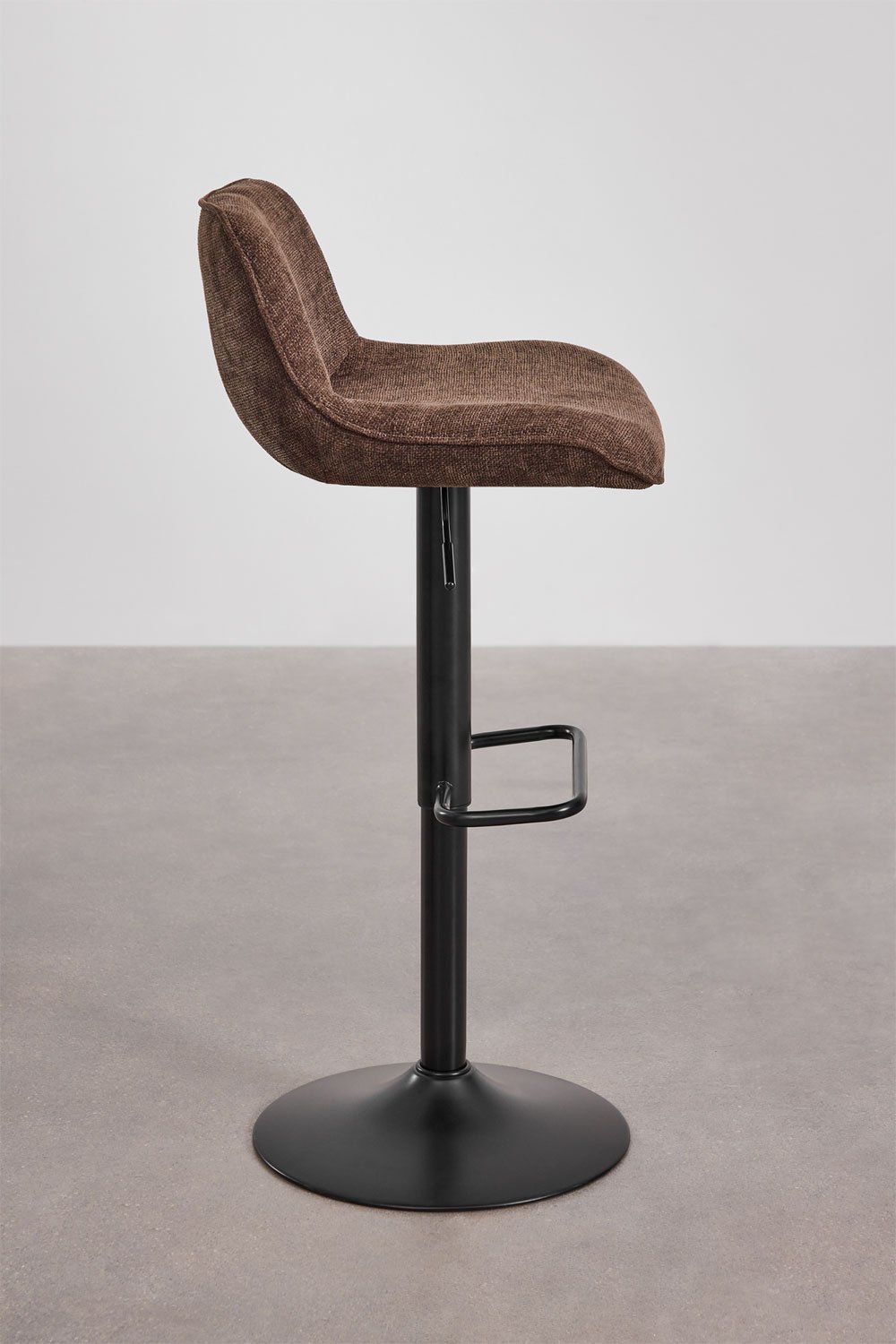 Tabouret haut réglable avec dossier en métal et tissu Igarasi, image de la galerie 3