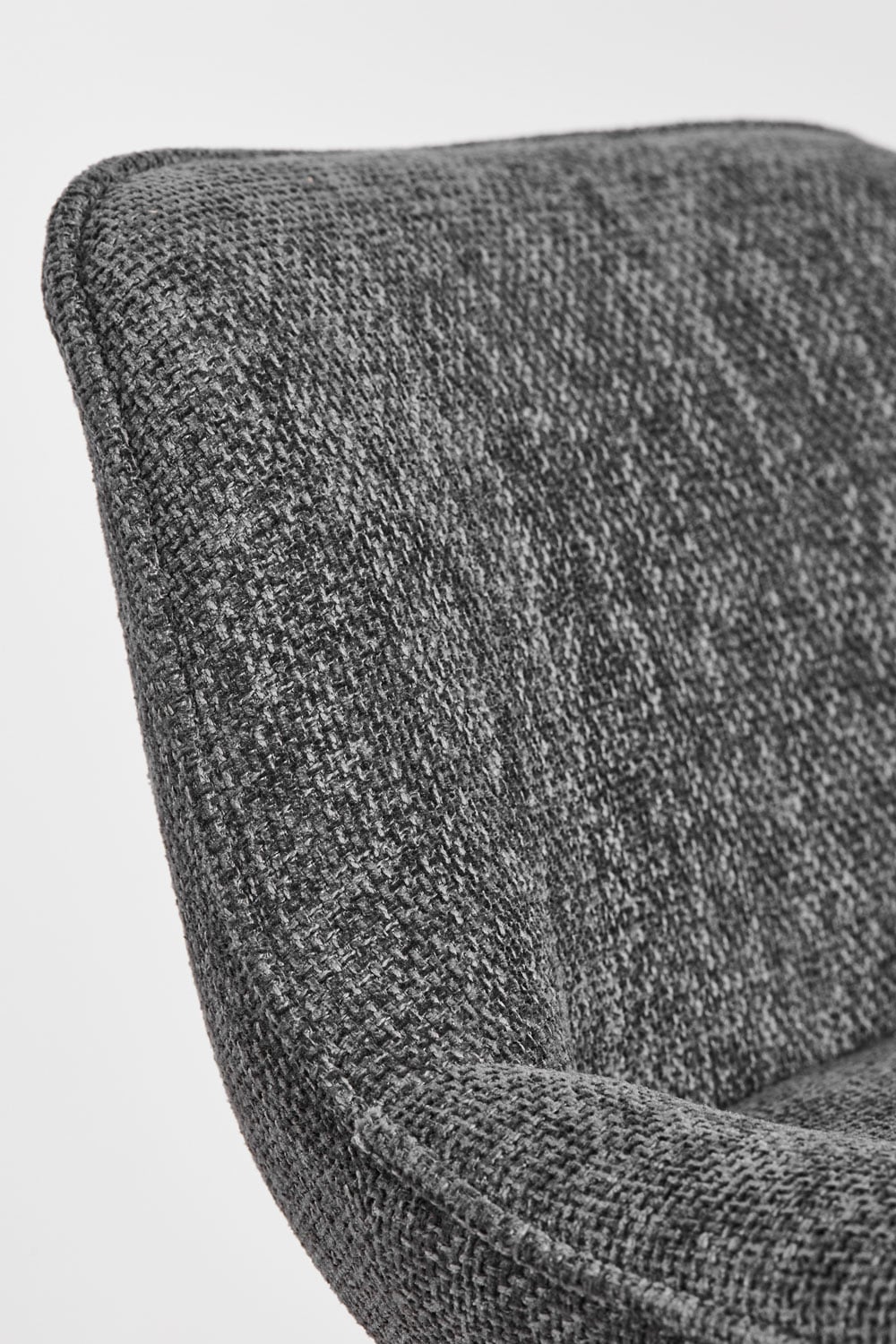 Lot de 2 tabourets hauts réglables avec dossier en tissu gris et pied noir Igarasi, image de la galerie 6