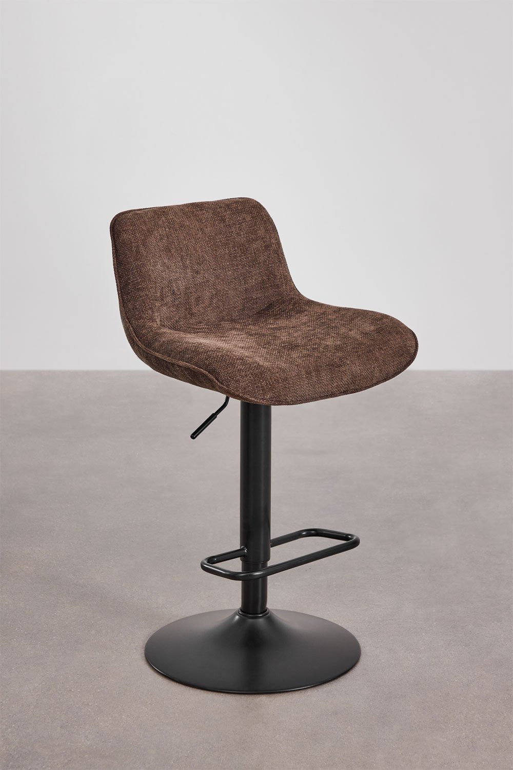 Pack de 2 tabourets hauts réglables avec dossier en métal et tissu Igarasi  , image de la galerie 5