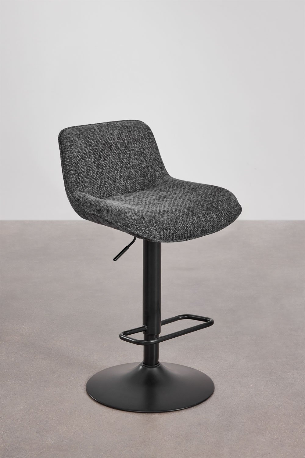 Pack de 4 tabourets hauts réglables avec dossier en métal et tissu Igarasi, image de la galerie 5