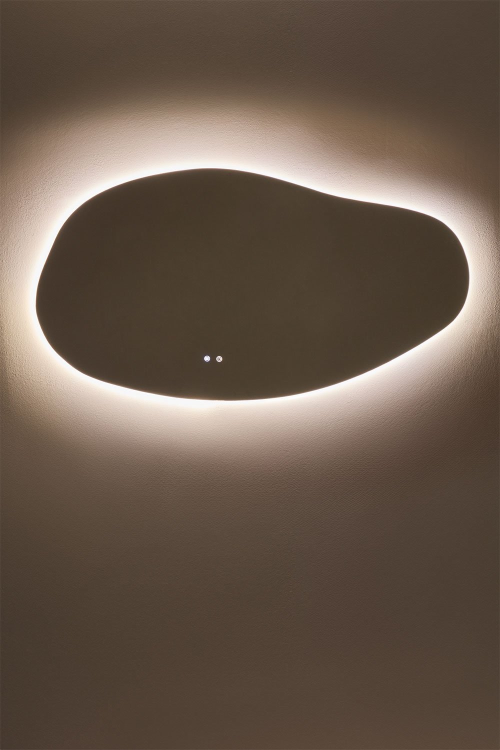 Miroir mural irrégulier 140x75 cm pour salle de bain avec lumière LED et anti-buée Riben, image de la galerie 4