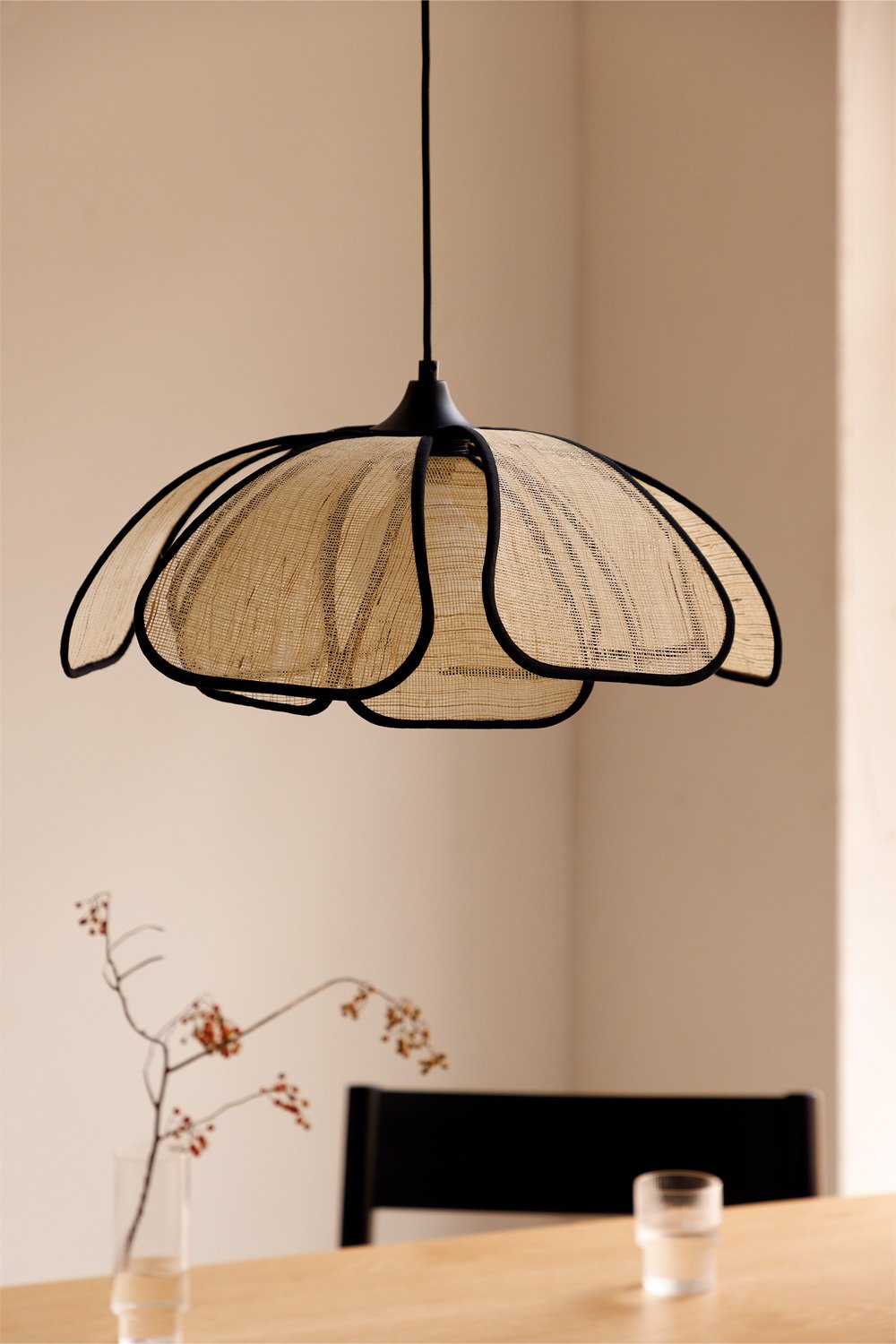 Lampe de plafond (Ø50 cm) en lin Vidson, image de la galerie 1