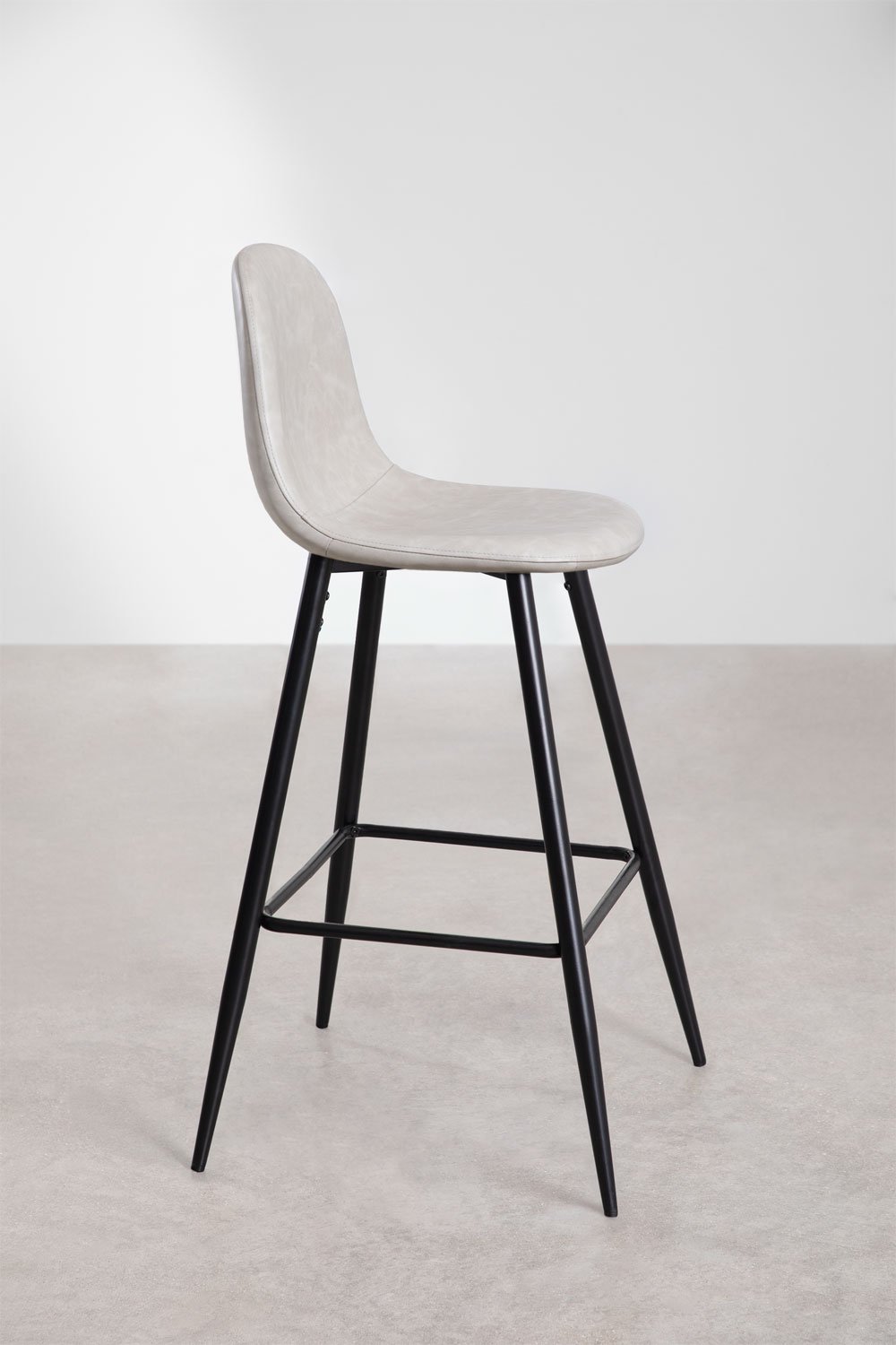 Tabouret haut Glamm en simili cuir, image de la galerie 2