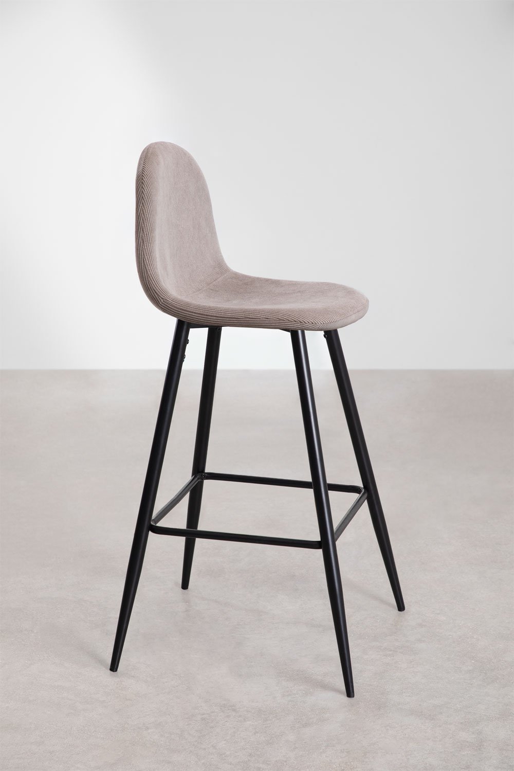 Tabouret haut en velours côtelé Glamm, image de la galerie 2