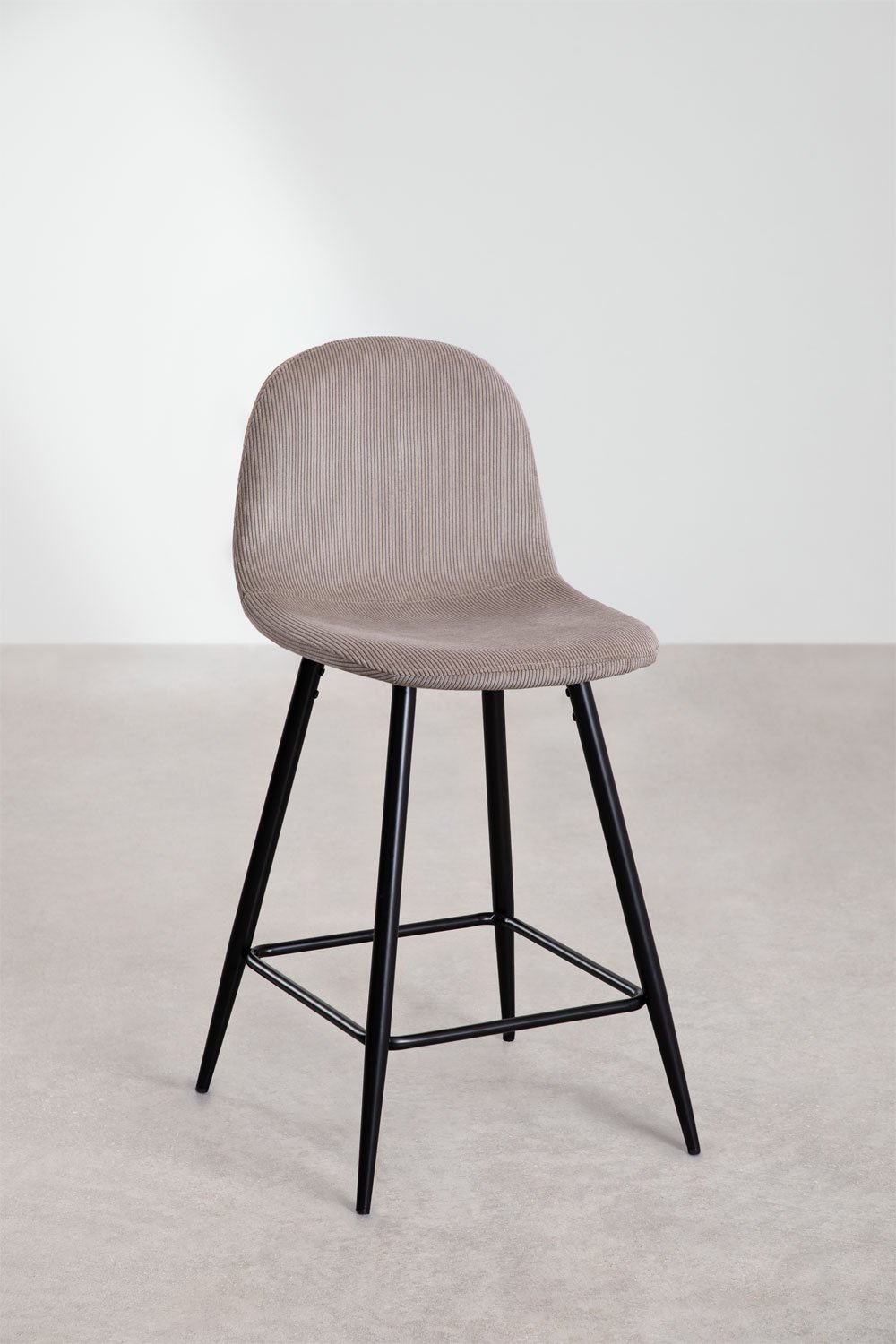 Tabouret haut en velours côtelé Glamm, image de la galerie 1