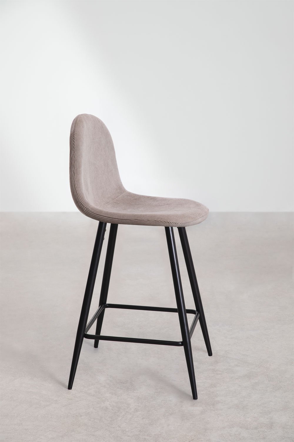 Tabouret haut en velours côtelé Glamm, image de la galerie 2