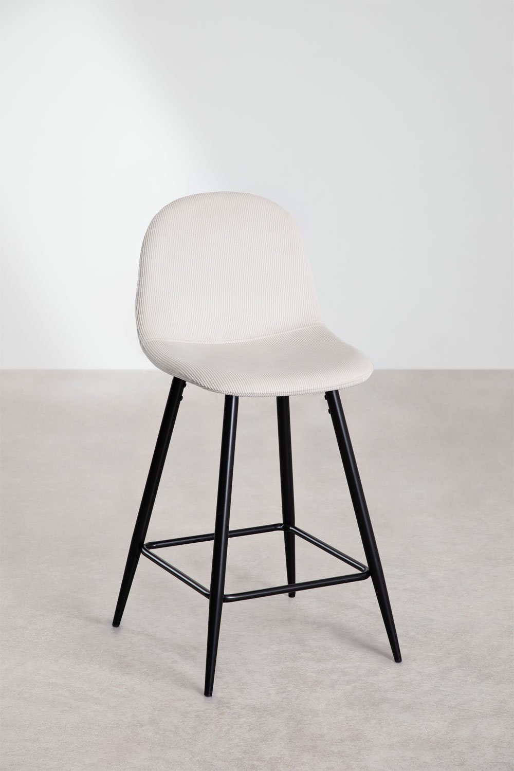 Tabouret haut en velours côtelé Glamm, image de la galerie 1