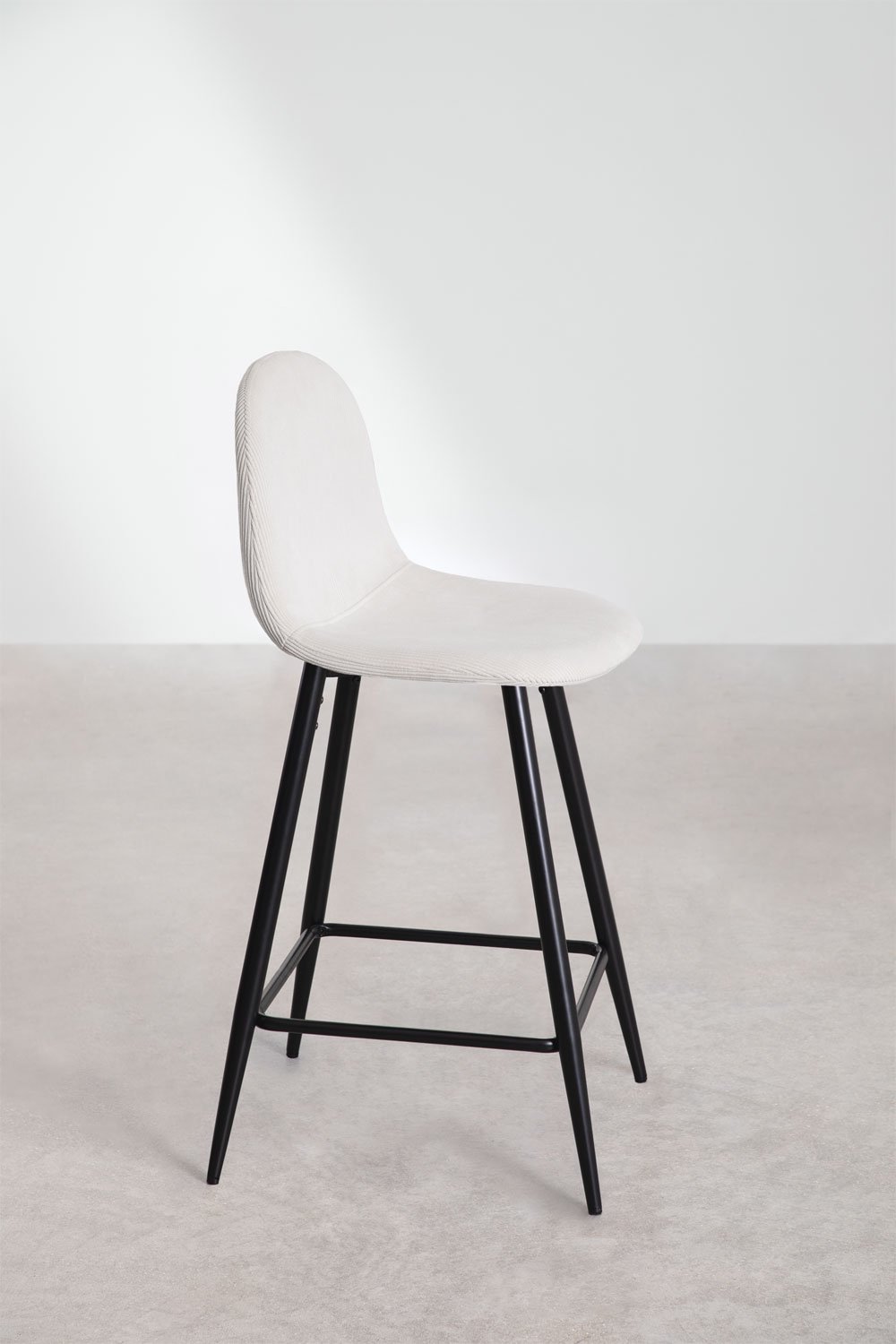 Tabouret haut en velours côtelé Glamm, image de la galerie 2