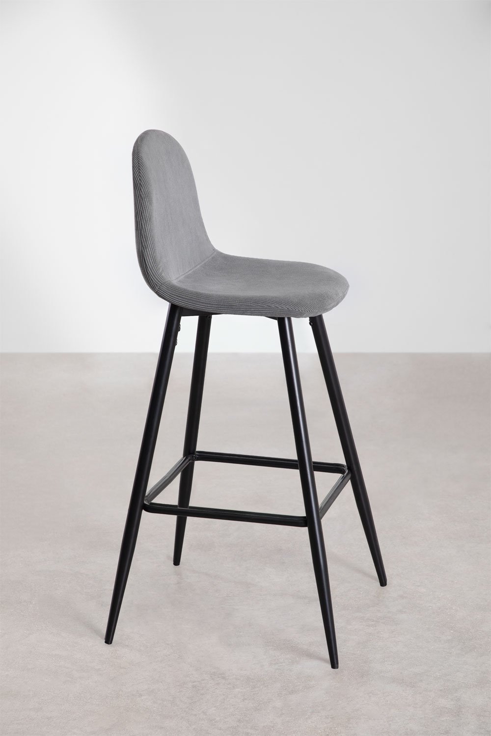 Tabouret haut en velours côtelé Glamm, image de la galerie 2