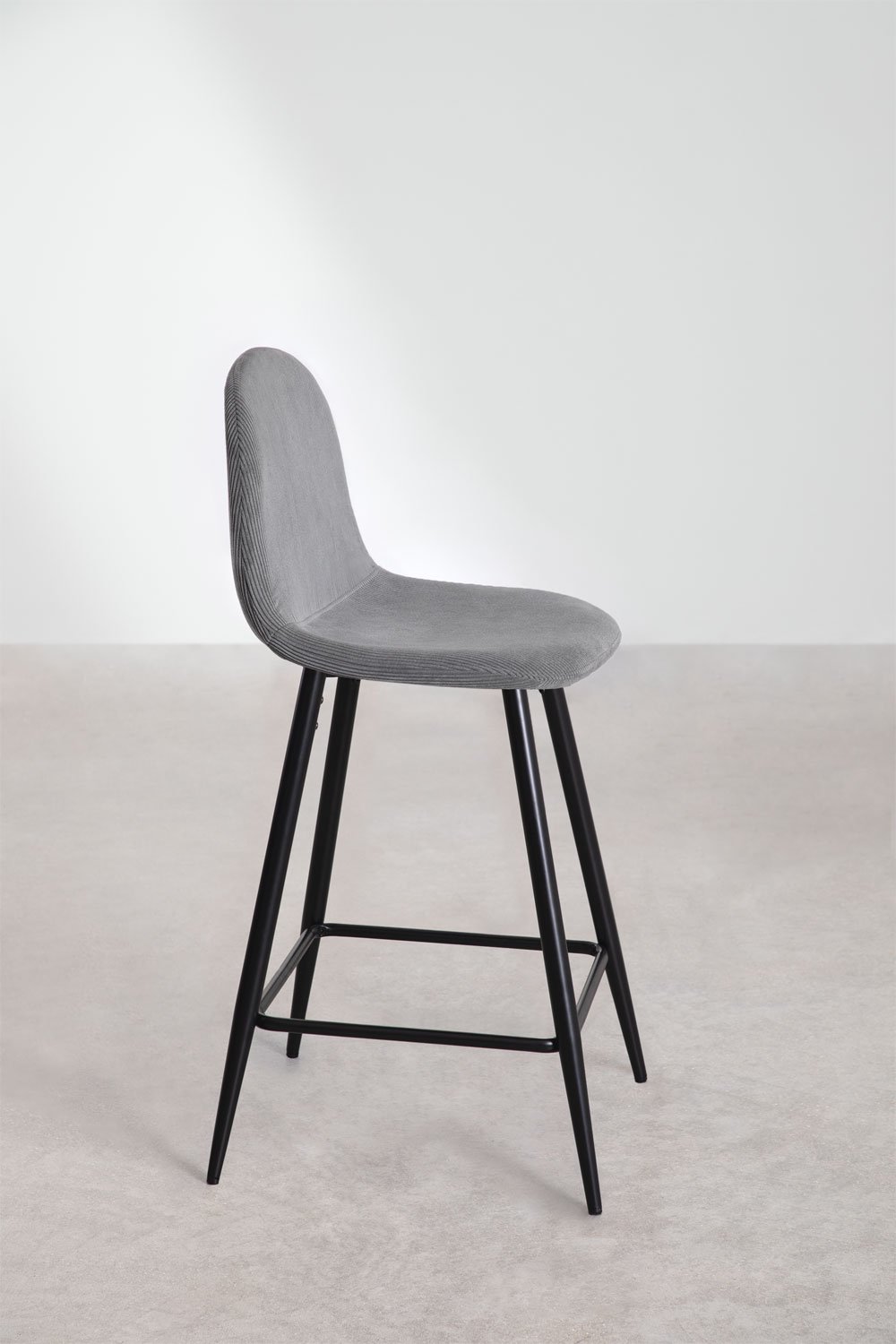 Tabouret haut en velours côtelé Glamm, image de la galerie 2