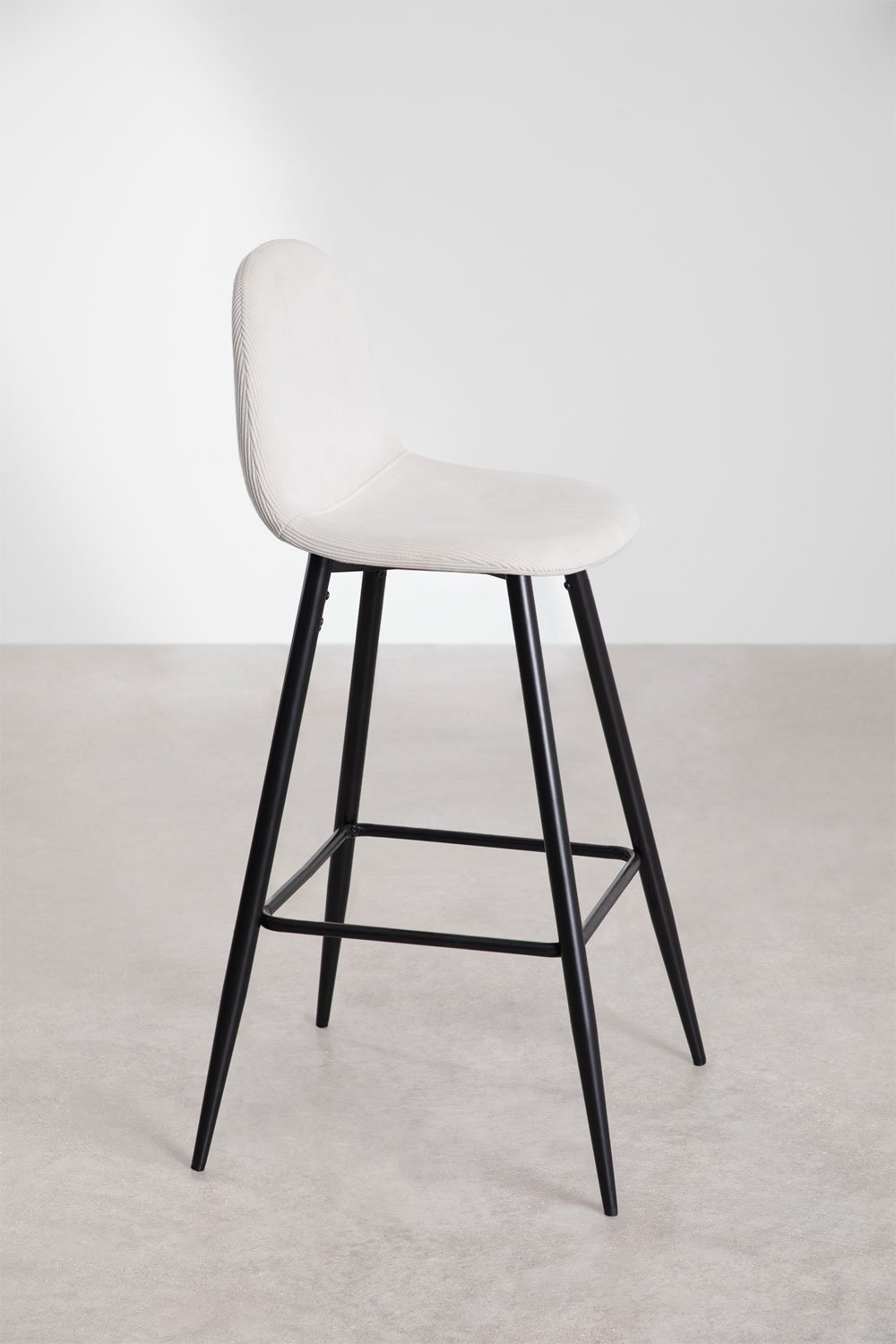 Pack de 2 tabourets hauts en velours côtelé Glamm, image de la galerie 3