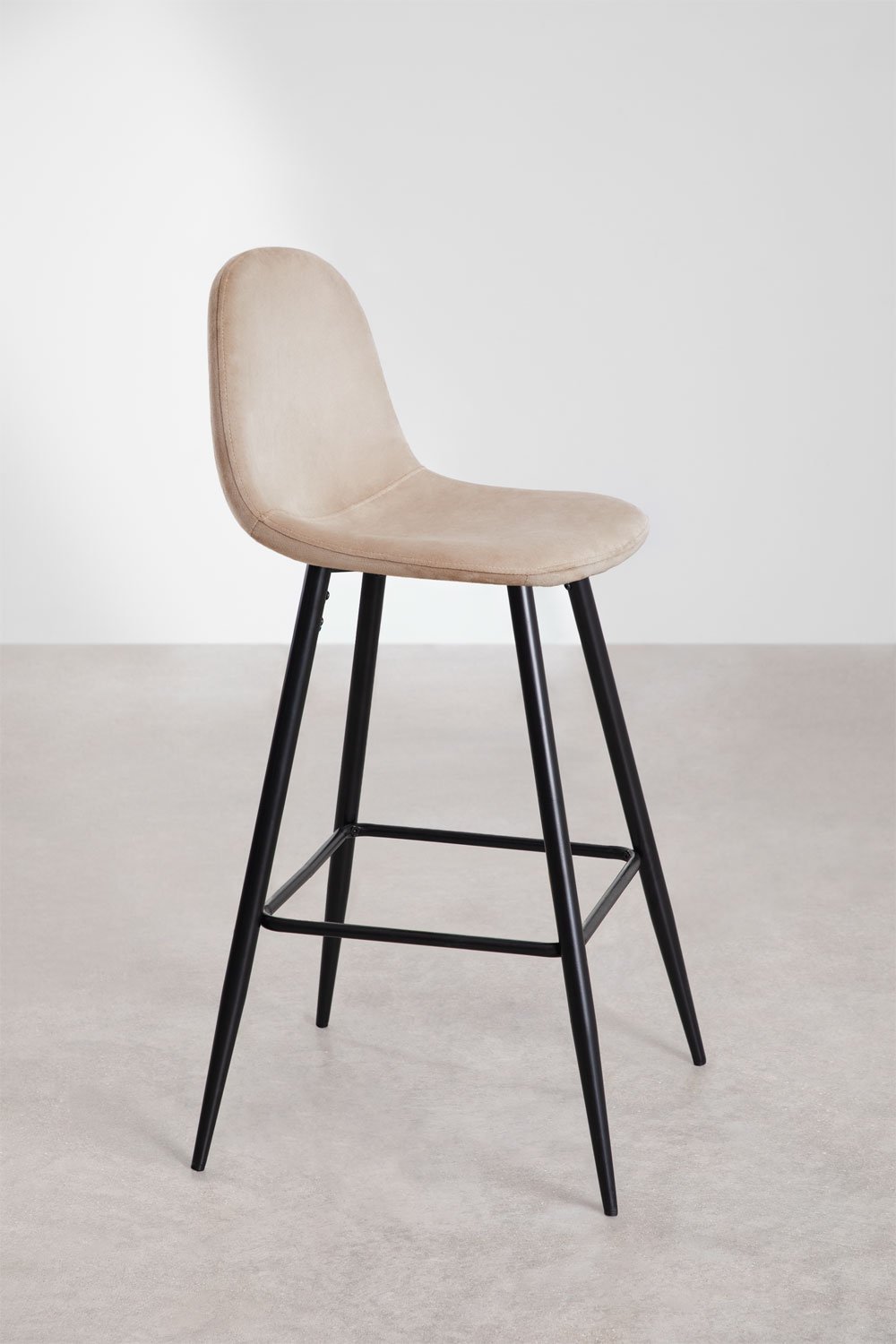 Tabouret haut en velours Glamm, image de la galerie 2