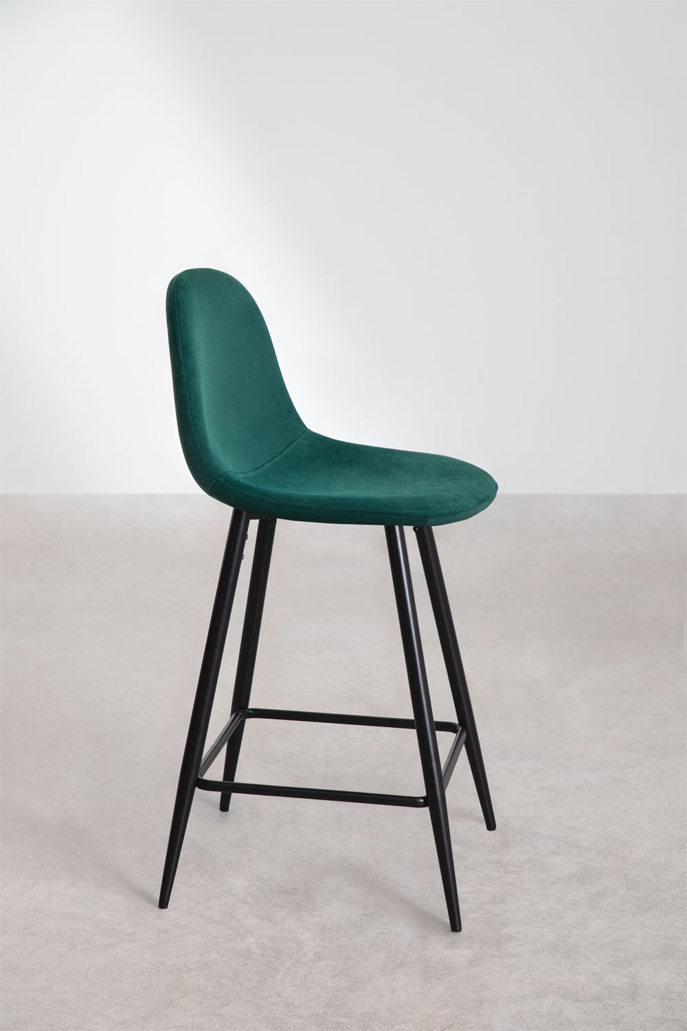 Tabouret haut en velours Glamm, image de la galerie 2