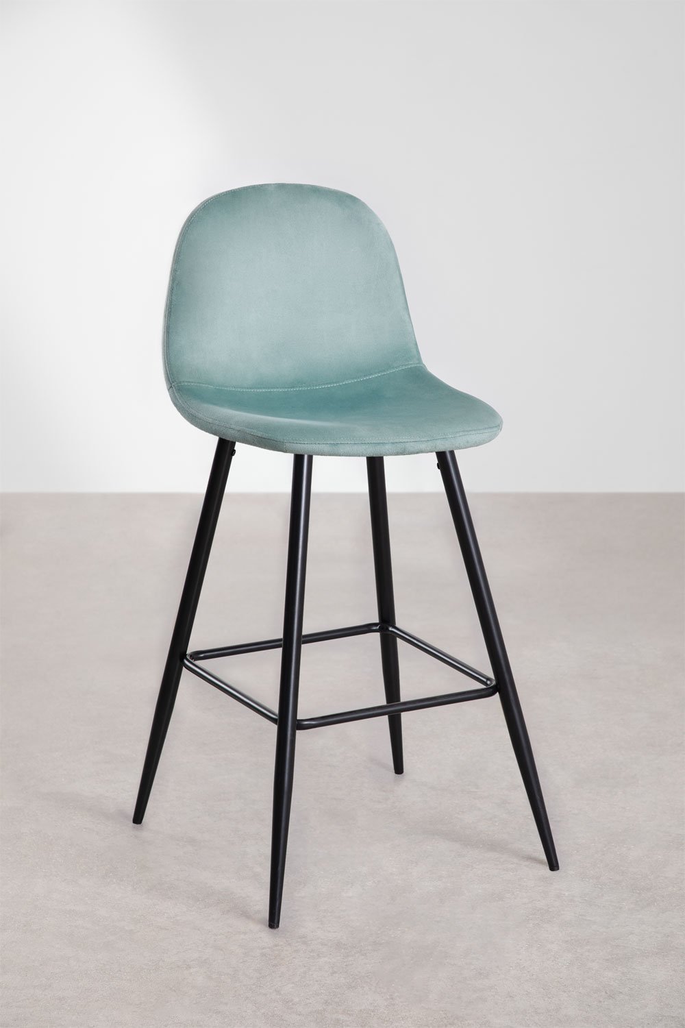 Tabouret haut en velours Glamm, image de la galerie 1