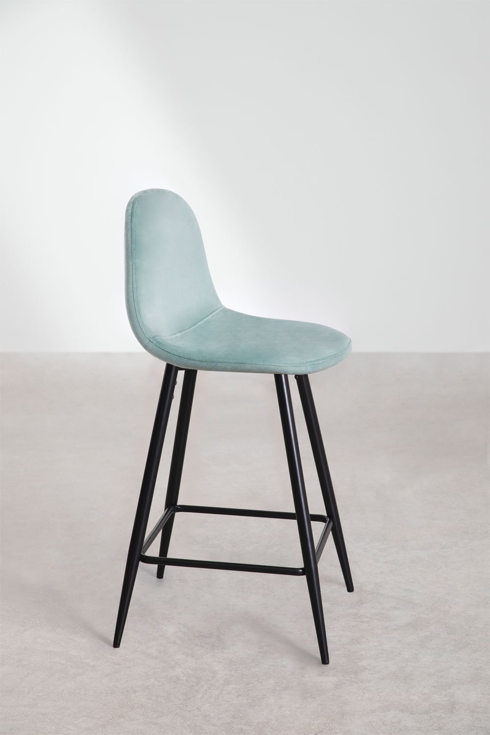 Tabouret haut en velours Glamm, image de la galerie 2