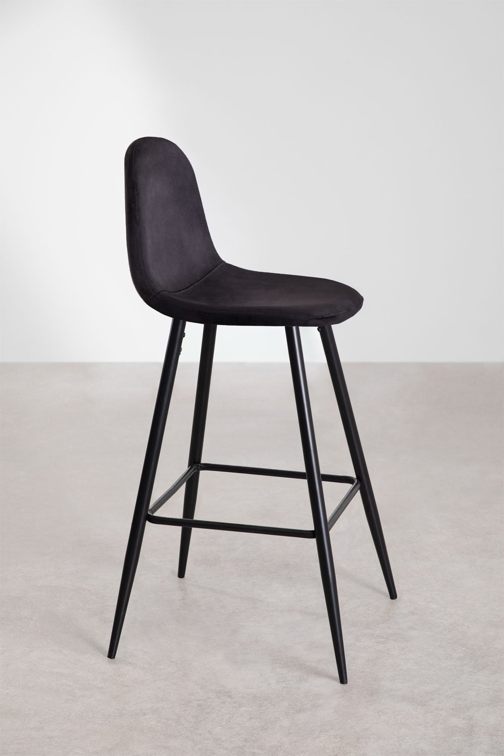 Tabouret haut en velours Glamm, image de la galerie 2