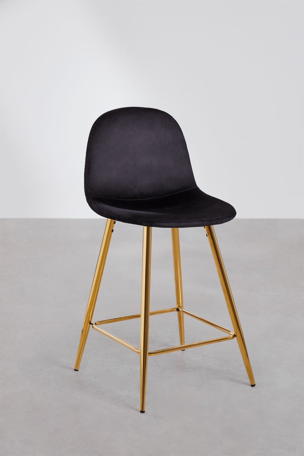 Tabouret haut en velours Glamm, image de la galerie 1