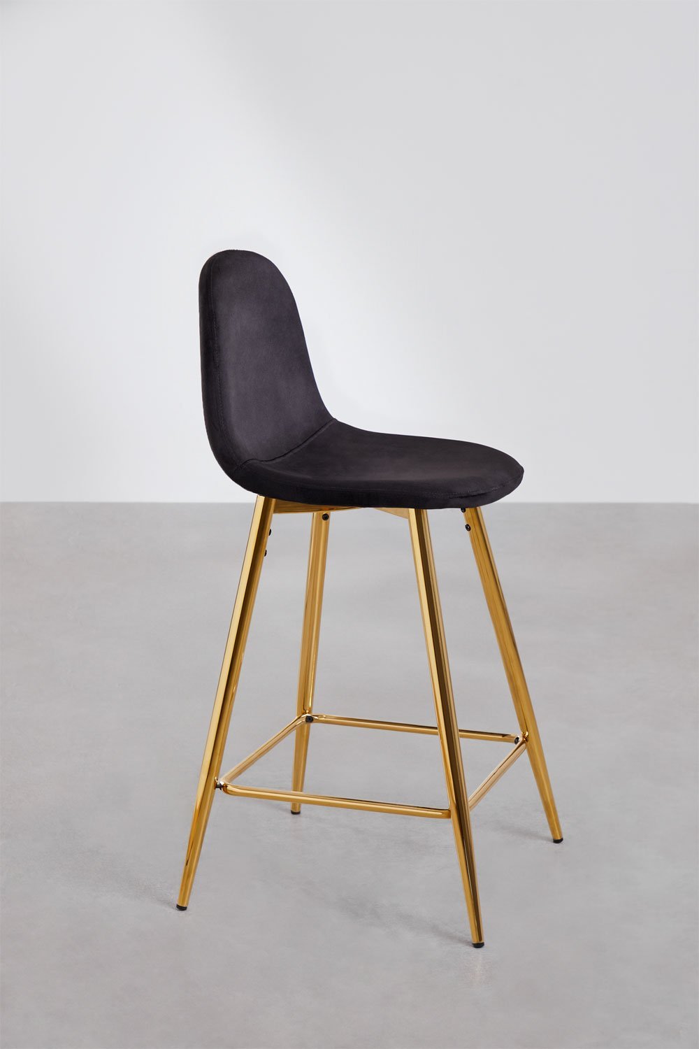 Tabouret haut en velours Glamm, image de la galerie 2