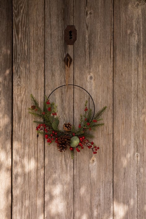 Couronne de Noël décorative avec pommes de pin Lanorial