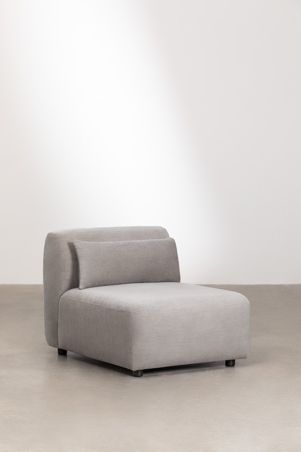 Canapé d'angle modulable 4 pièces avec méridienne gauche et pouf Fogler, image de la galerie 6
