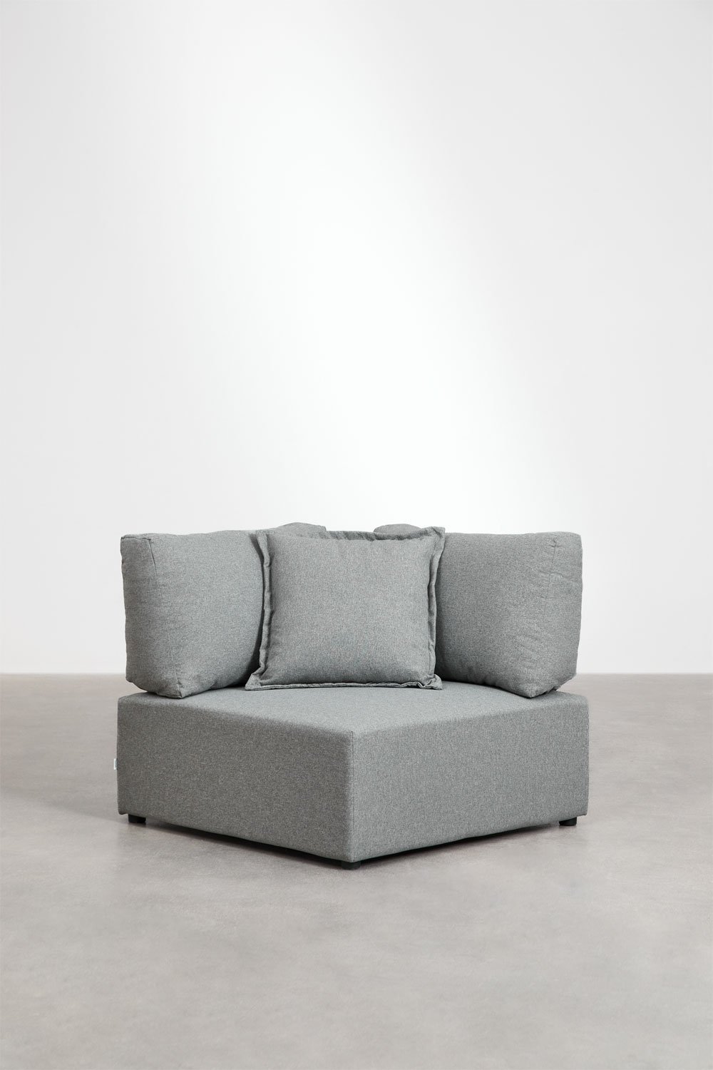 Canapé modulable 2 pièces avec 2 fauteuils d'angle et pouf Kata , image de la galerie 4