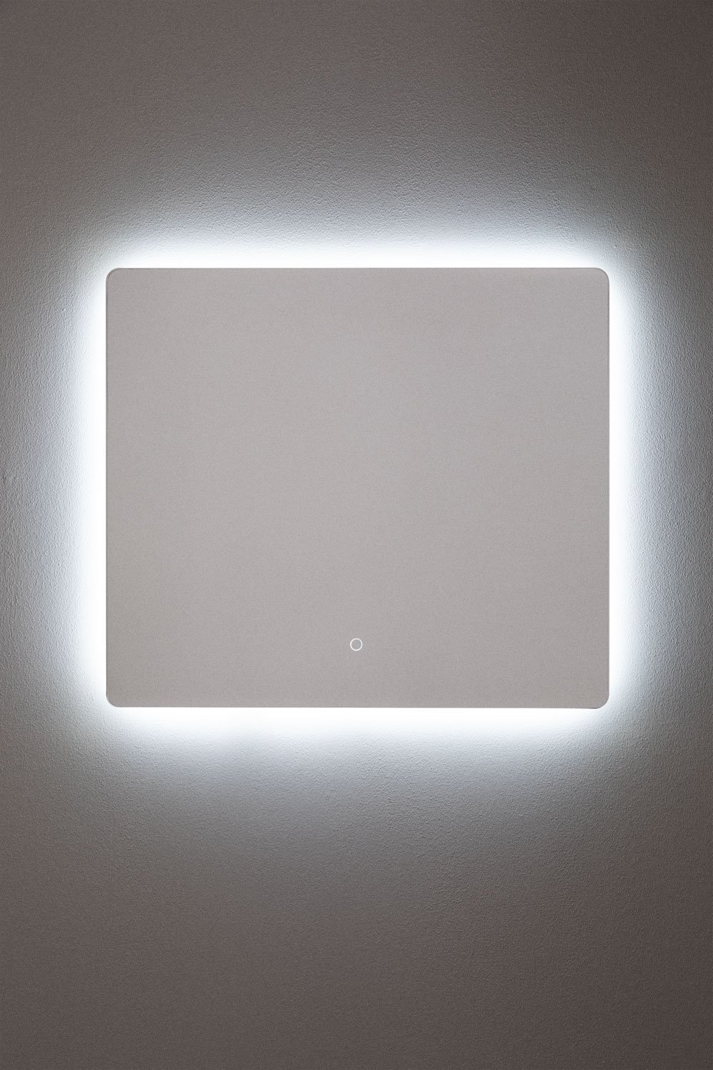 Miroir mural rectangulaire 80x70 cm pour salle de bain avec lumière LED et anti-buée Riben, image de la galerie 4