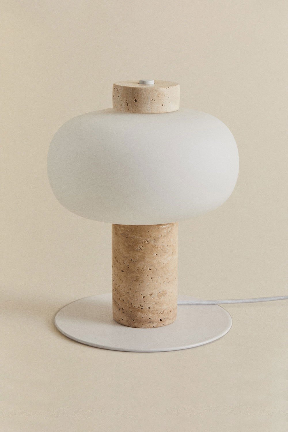 Lampe de table LED en travertin Garuba , image de la galerie 2