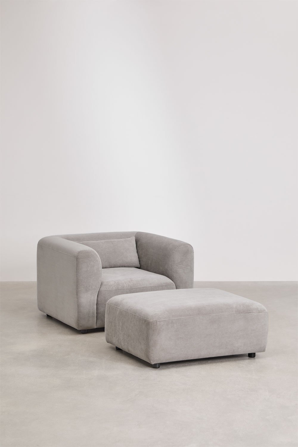 Ensemble de salon avec fauteuil et pouf Fogler, image de la galerie 1