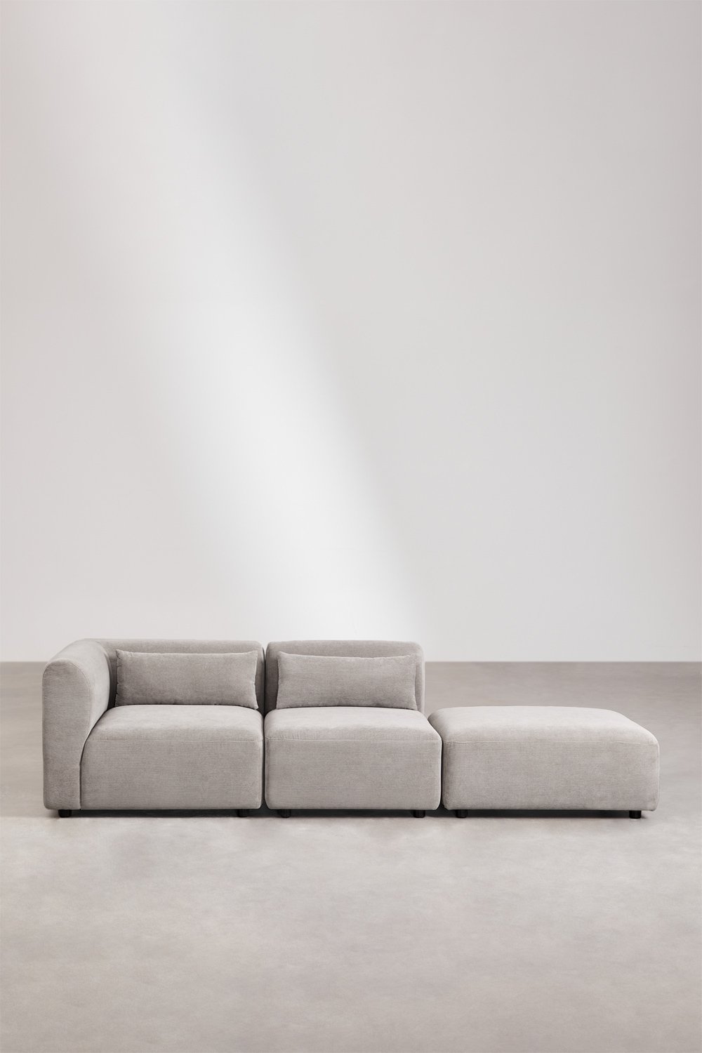 Canapé d'angle modulable 2 pièces avec pouf Fogler, image de la galerie 4