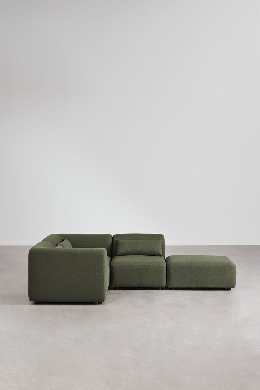 Canapé d'angle modulable 3 pièces avec pouf Fogler, image de la galerie 3