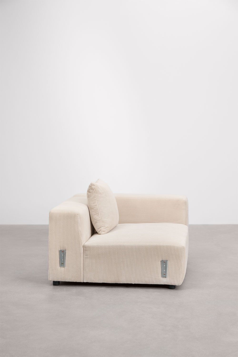 Module d'angle droit 135x113 cm avec accoudoir haut et coussin pour canapé modulaire Bruna, image de la galerie 3