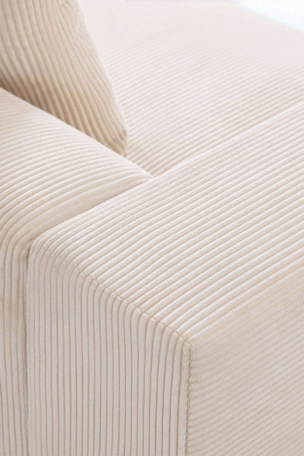 Module d'angle gauche (115x113 cm) avec accoudoir haut et coussin pour canapé modulaire Bruna, image de la galerie 2