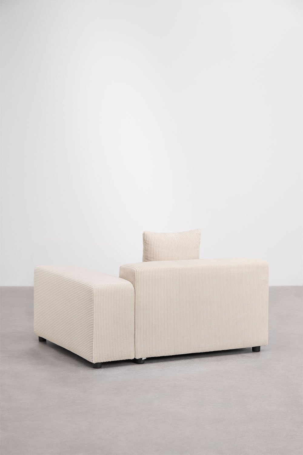 Module d'angle droit 135x113 cm avec accoudoir bas et coussin pour canapé modulaire Bruna, image de la galerie 4