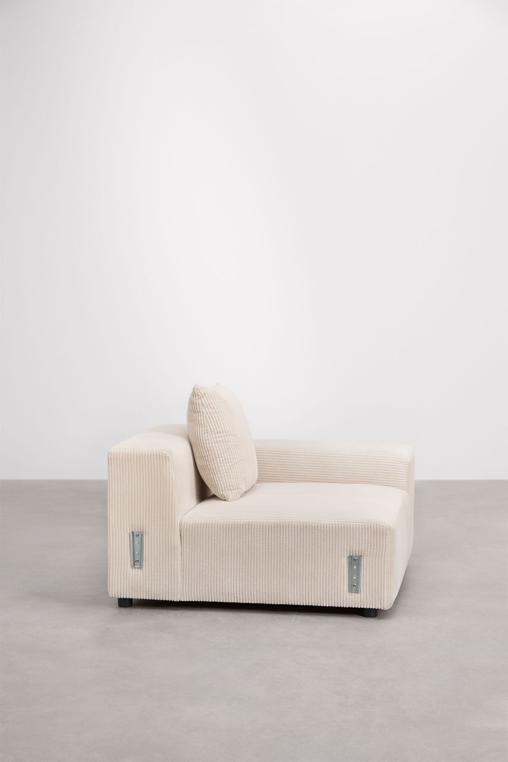 Module d'angle droit 115x113 cm avec accoudoir bas et coussin pour canapé modulaire Bruna, image de la galerie 3