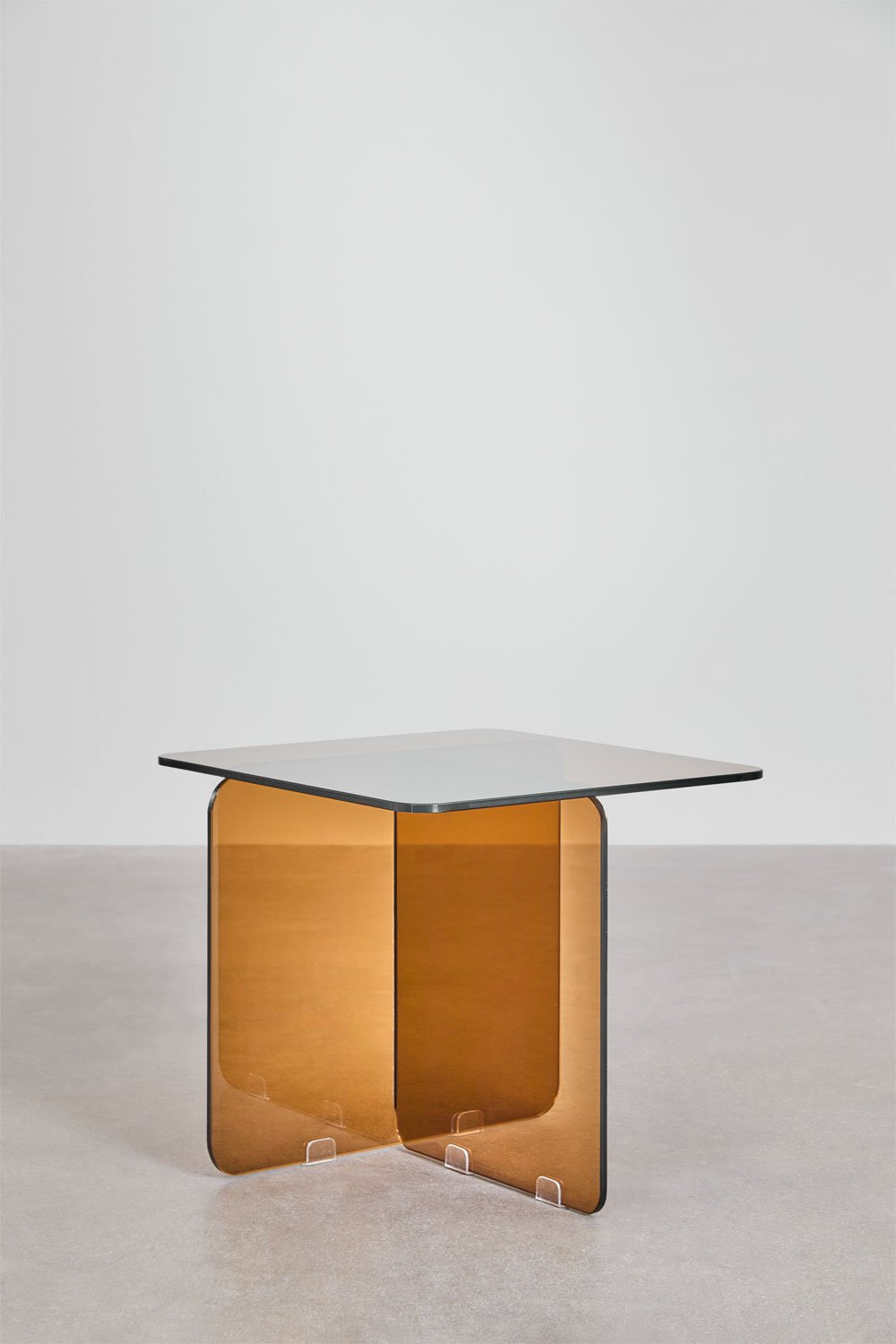 Table d'appoint carrée 50x50 cm en verre Eliana, image de la galerie 2