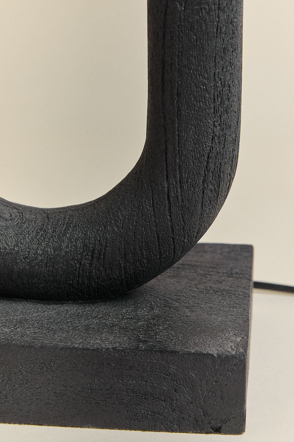 Pied de lampe de table ↑45 cm en bois de manguier de Tibériade, image de la galerie 4