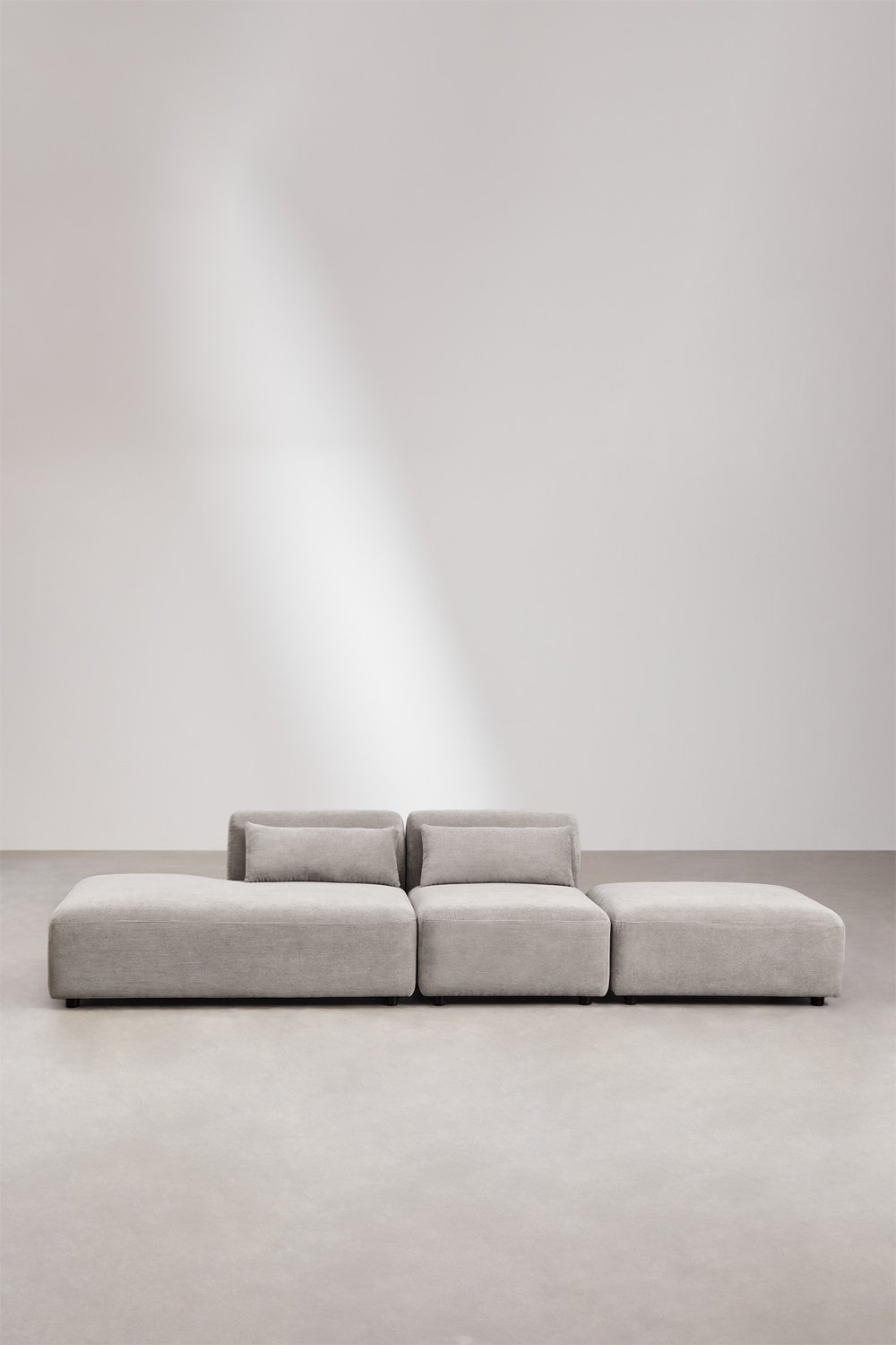 Canapé modulable 2 pièces avec méridienne gauche et pouf Fogler , image de la galerie 4