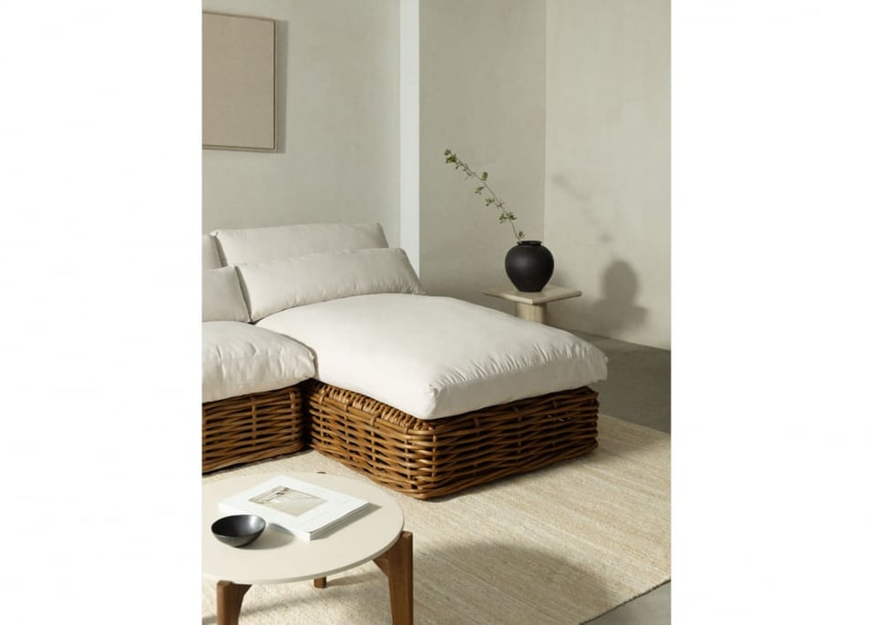 Fauteuil chaise longue en rotin Milu - NATUREL