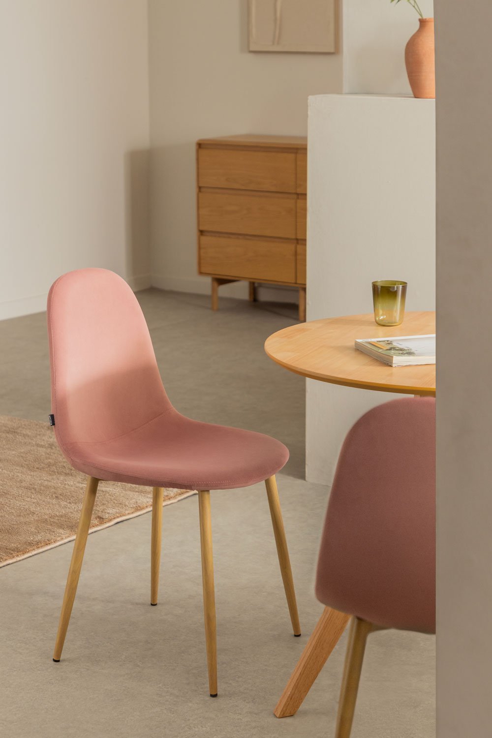 Pack de 4 chaises de salle à manger en velours Glamm, image de la galerie 1