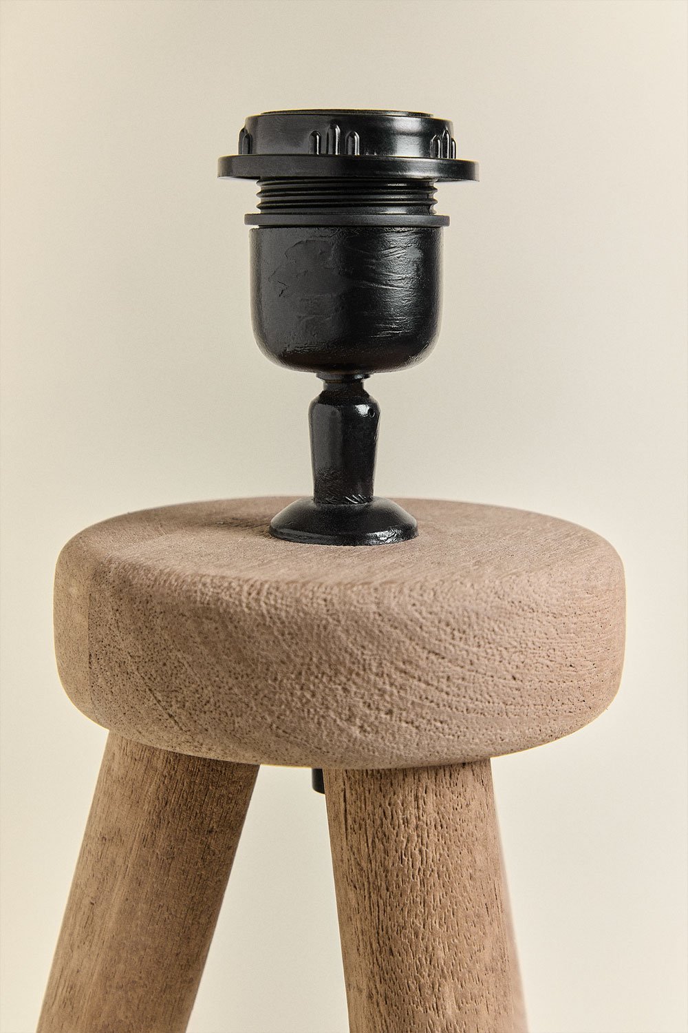 Base de lampe de table ↑40 cm en bois de manguier Simona, image de la galerie 2