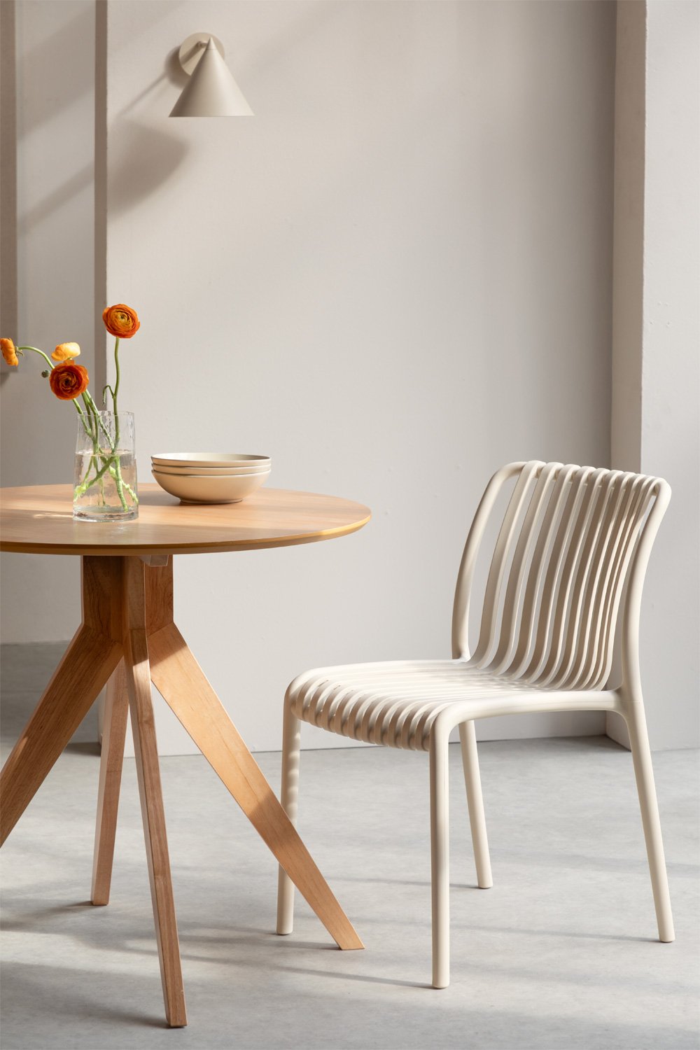 Pack de 4 chaises de salle à manger empilables en polypropylène Wendell, image de la galerie 1