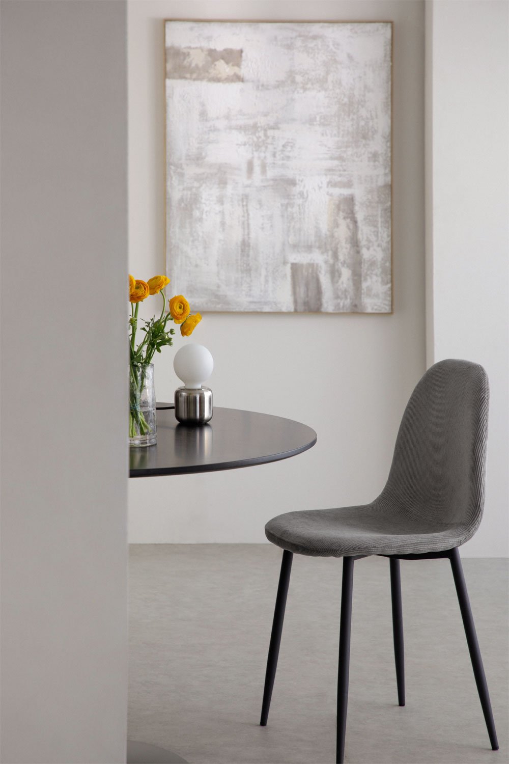 Pack 4 chaises de salle à manger en velours côtelé Glamm, image de la galerie 1