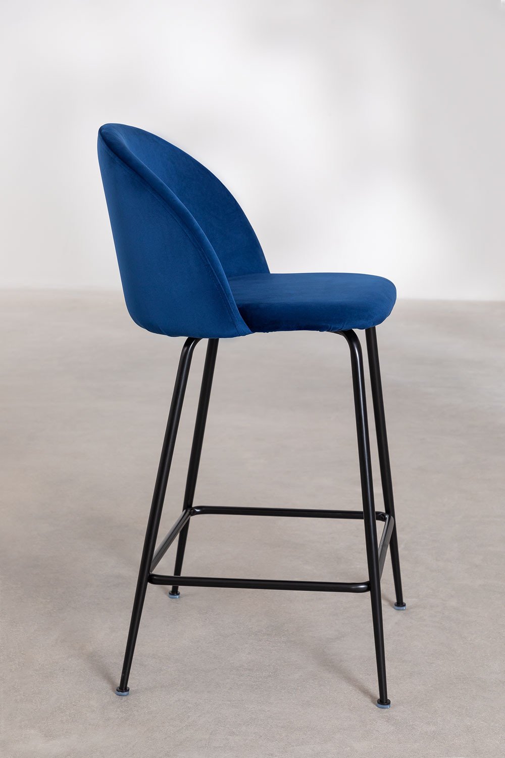 Pack de 2 tabourets hauts en velours Kana Design, image de la galerie 3