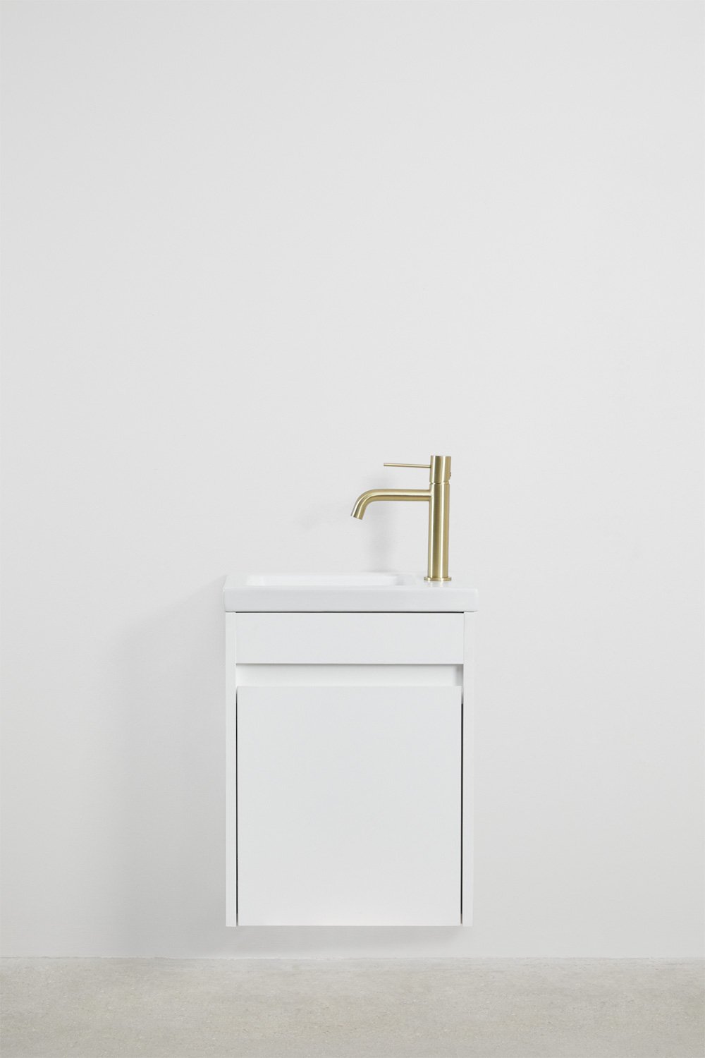 Ensemble de meubles de salle de bain en bois Narek avec lavabo intégré, image de la galerie 1