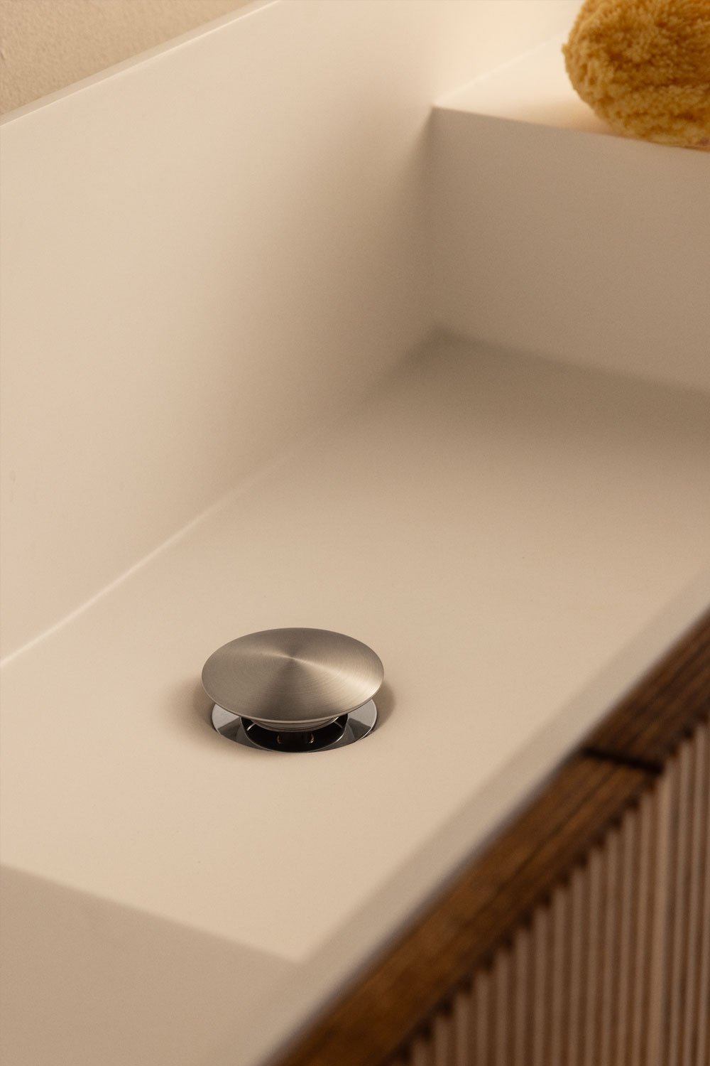 Vanne de vidange pour lavabo type Click-Clack en acier inoxydable et laiton Orveta, image de la galerie 1