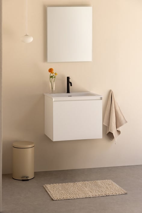 Ensemble de meubles de salle de bain en bois Macrae avec lavabo intégré - Blanc