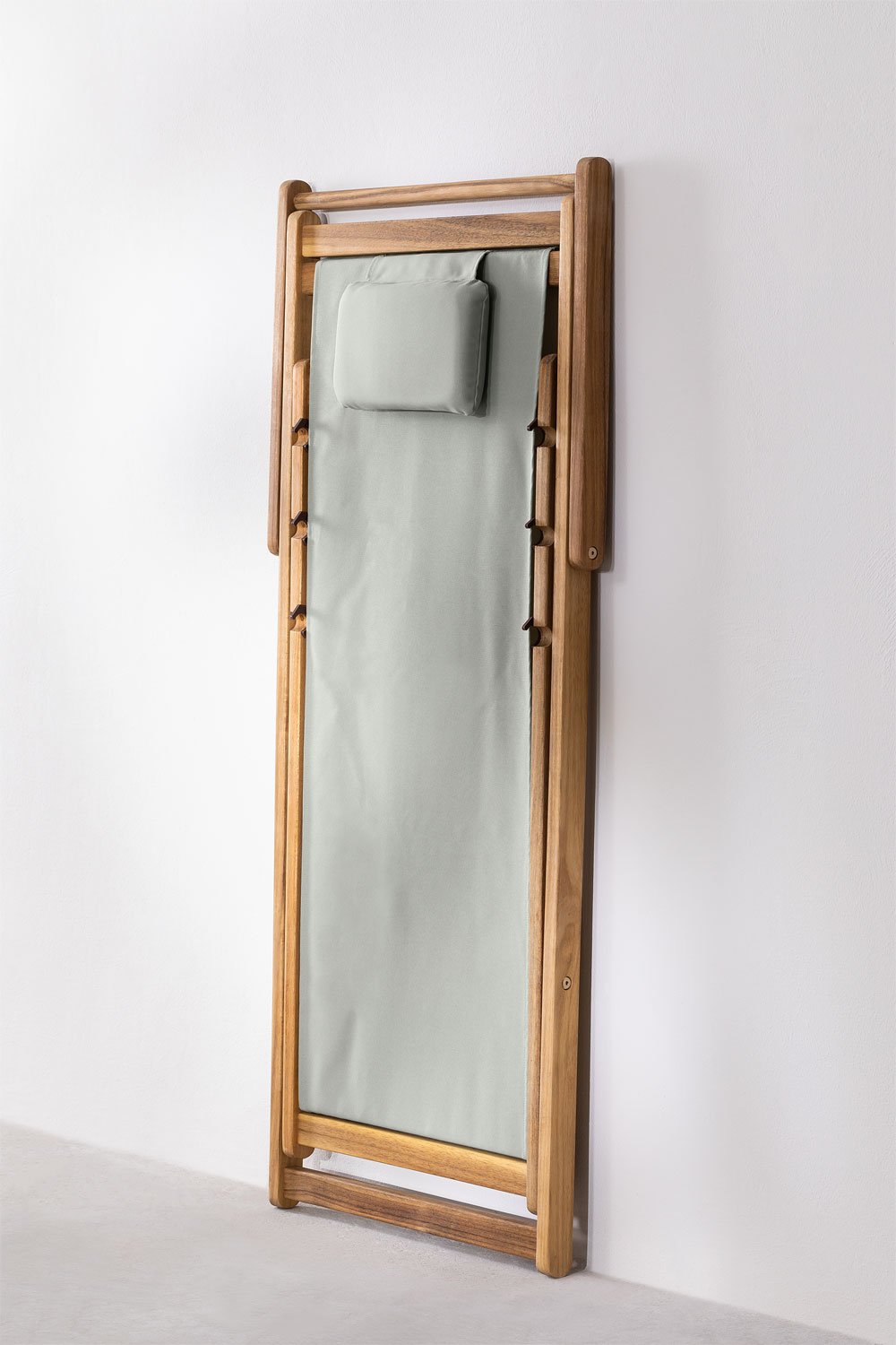 Pack de 2 chaises longues pliantes avec coussin en bois Kardis, image de la galerie 8