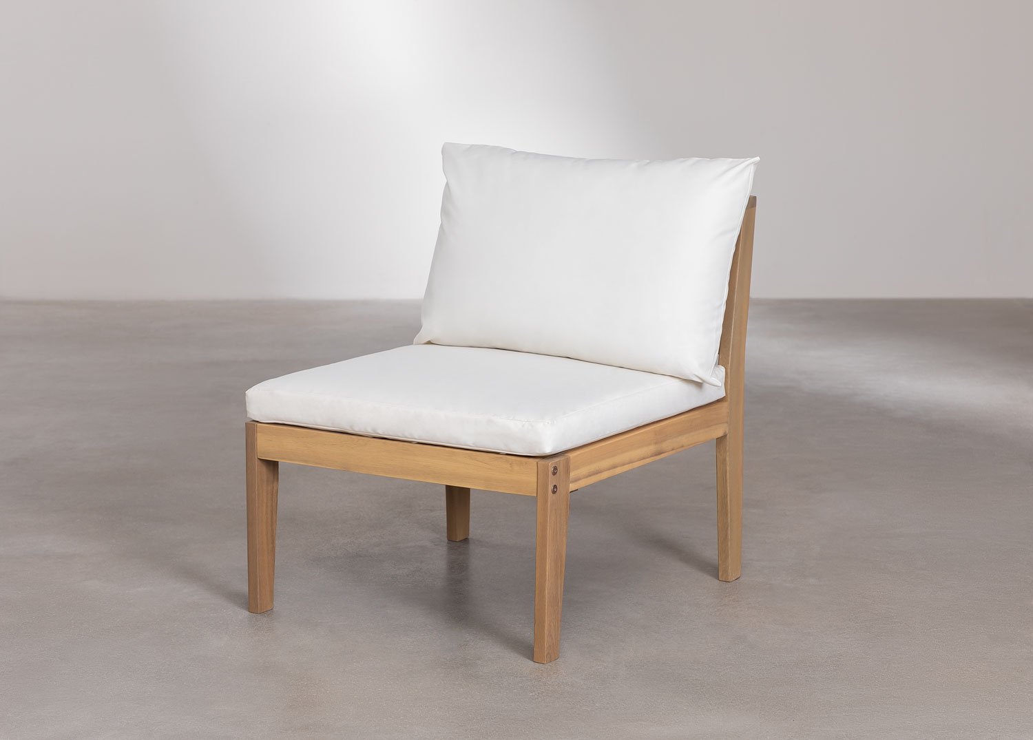 Module central pour canapé de jardin modulable Filips en bois d'acacia, image de la galerie 2