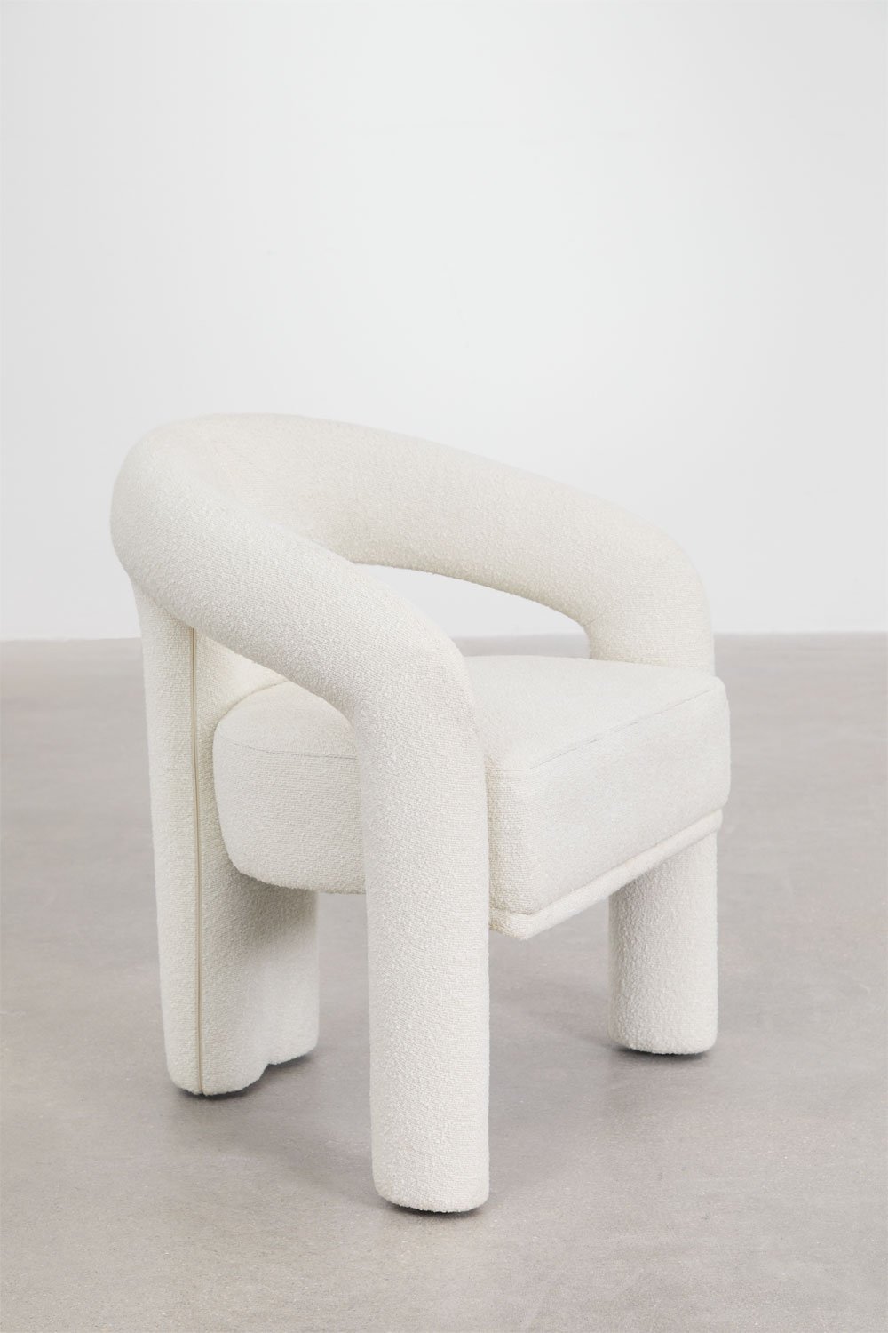 Chaise de salle à manger en tissu bouclé Greca, image de la galerie 2