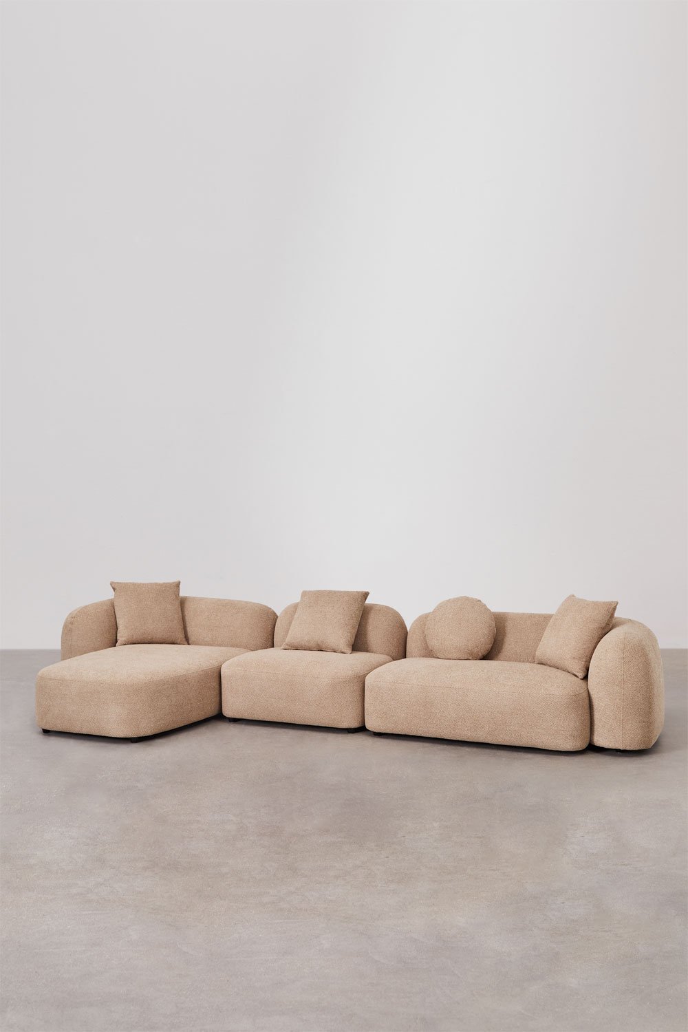 Canapé méridienne gauche modulable 3 pièces en chenille Coco, image de la galerie 1
